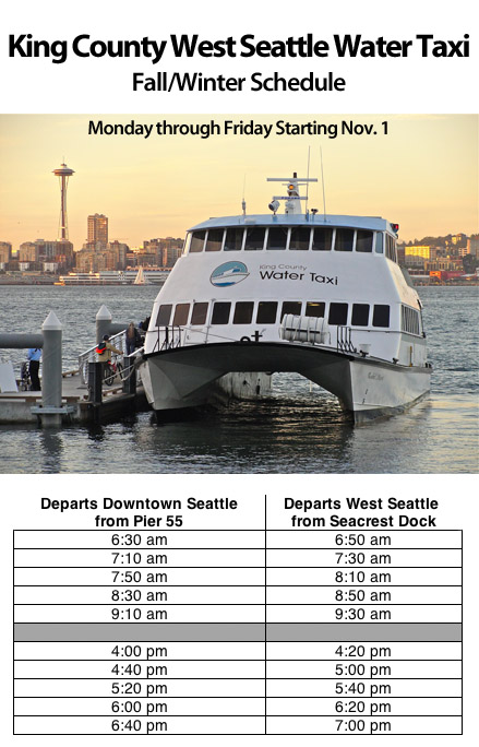 West Seattle Water Taxi Schedule Will Change Nov 1 Westside Seattle